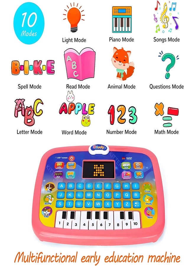 جهاز كيتر اللوحي للأطفال - أنشطة تعليمية لمرحلة ما قبل المدرسة، لعبة كمبيوتر تعليمية للأولاد والبنات، تعلم أصوات الحروف الأبجدية، الرياضيات، الموسيقى، الكلمات | لعبة كمبيوتر لوحية - Image 2